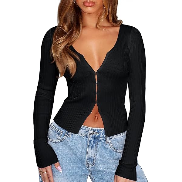 Fete kite blouse ブラック　美品 MakeMeChic Women's Tie Front Tops Long Sleeve Sweetheart Neck