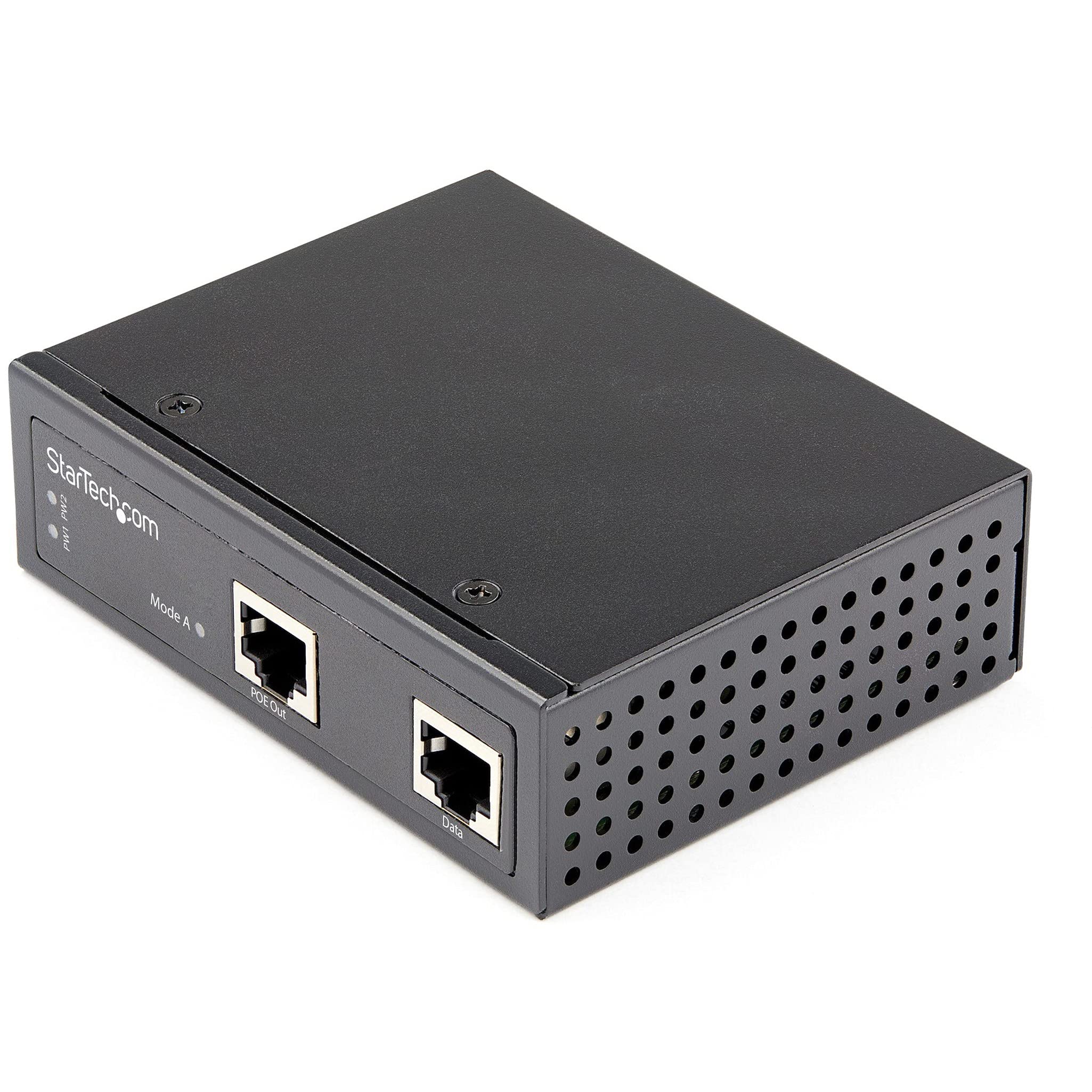 StarTech.com Industrial Gigabit Ethernet PoE Injector - 30W 802.3at PoE+ Midspan 48V-56VDC DIN Rail Power Over Ethernet Injector Adapter - -40C to +75C Cameras/Sensors/WiFi Access (POEINJ30W)