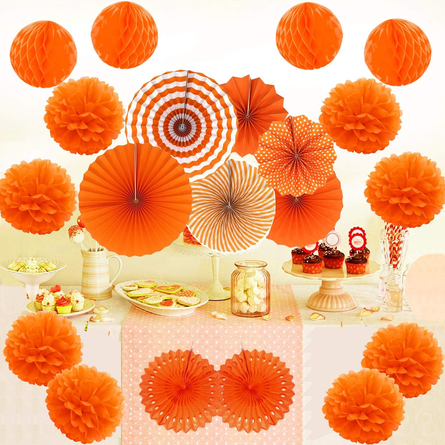 ZERODECO Hanging Paper Fan Set - Image 5
