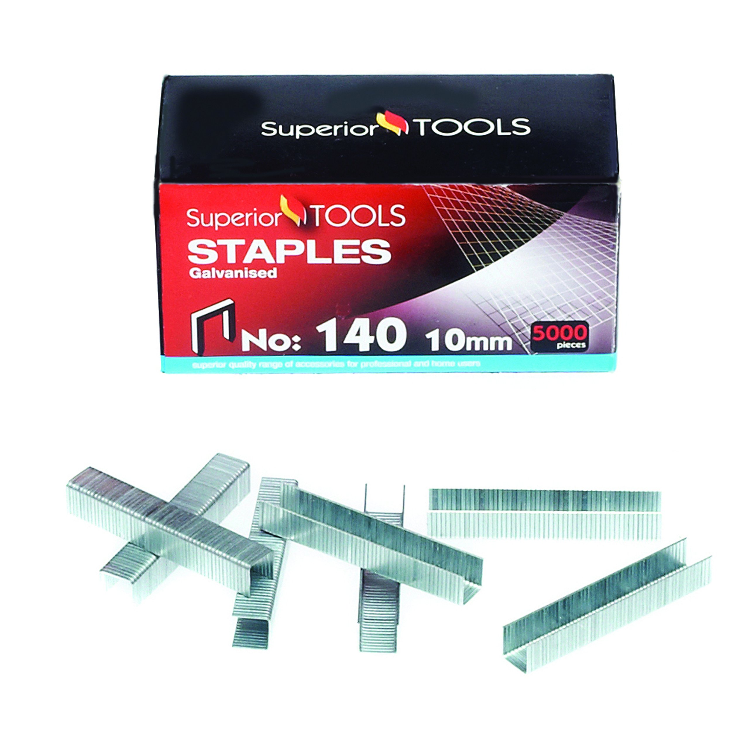 Superior Tools by Seco Galvanised Staples 140/10 (Box of 5000)
