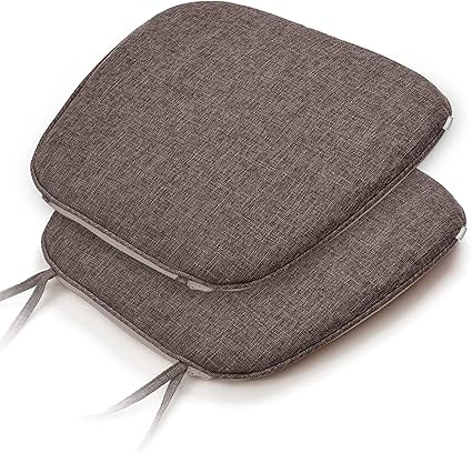 Amazon Co Jp Shinnwa ダイニングチェア クッション 2枚セット 洗える 椅子用 座布団 ひも付き 馬蹄形 シートクッション 食卓 椅子用座布団 すべり止め付き 43 41cm コーヒ ホーム キッチン