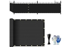 DenForste Privacy Fence Screen - 4' x 50' Fence Covering Privacy Screen Outdoor - Heavy Duty Fencing Mesh Shade Cover for Garden Wall Yard Backyard, Black