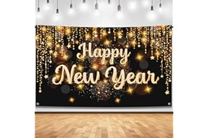 KatchOn, Happy New Year Banner 2026 - XtraLarge 72x44 Inch | Happy New Year Backdrop for Happy New Years Decorations 2026 | NYE Banner | NYE Decorations 2026, New Years Eve Party Supplies 2026