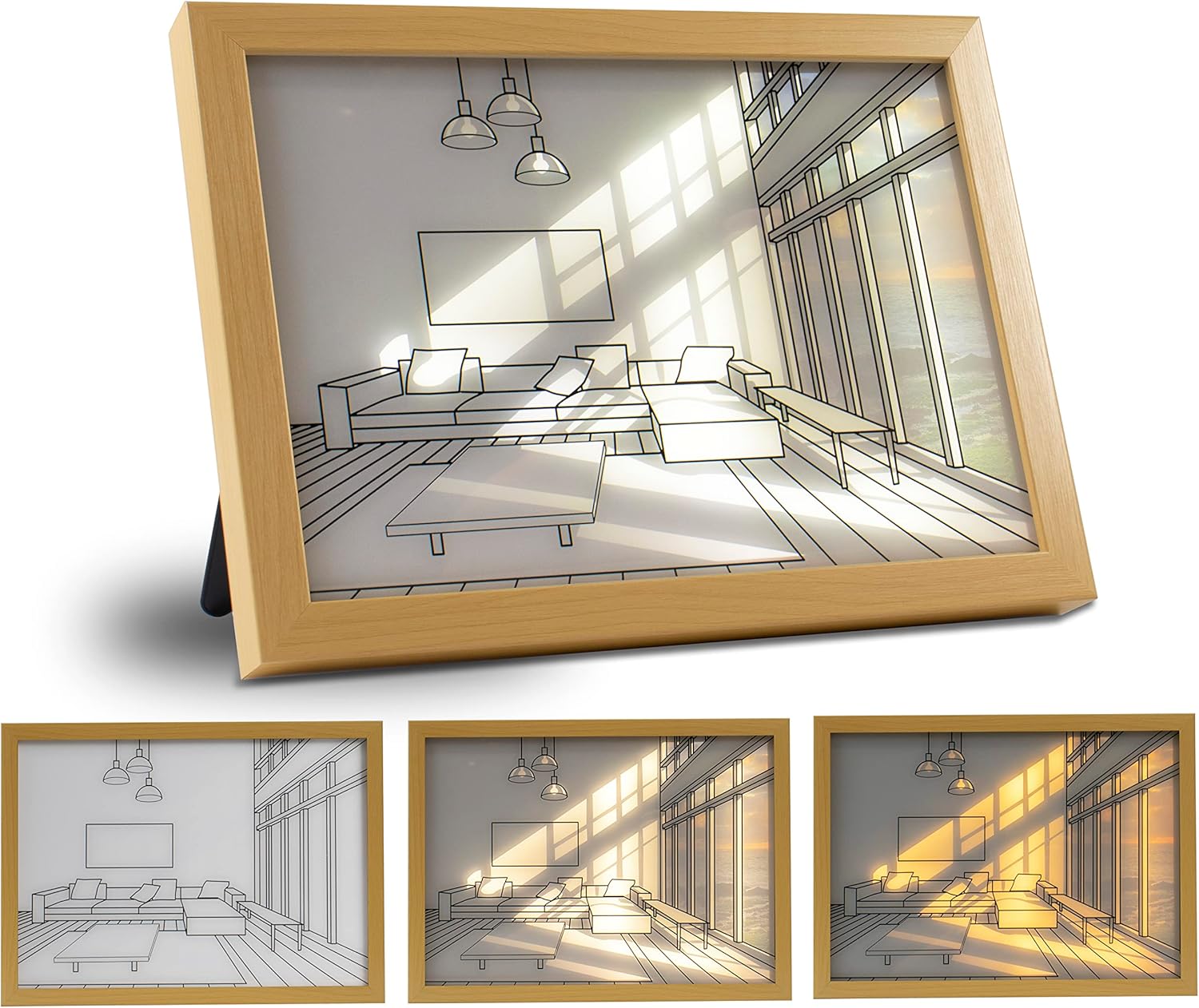 Paintings - Nurluce 3D Light Art Painting Elegant Glow LED Illuminated Painting Lighting LED Lighted Up Photo Frame Wall Decor LED Glowing Photo Frames