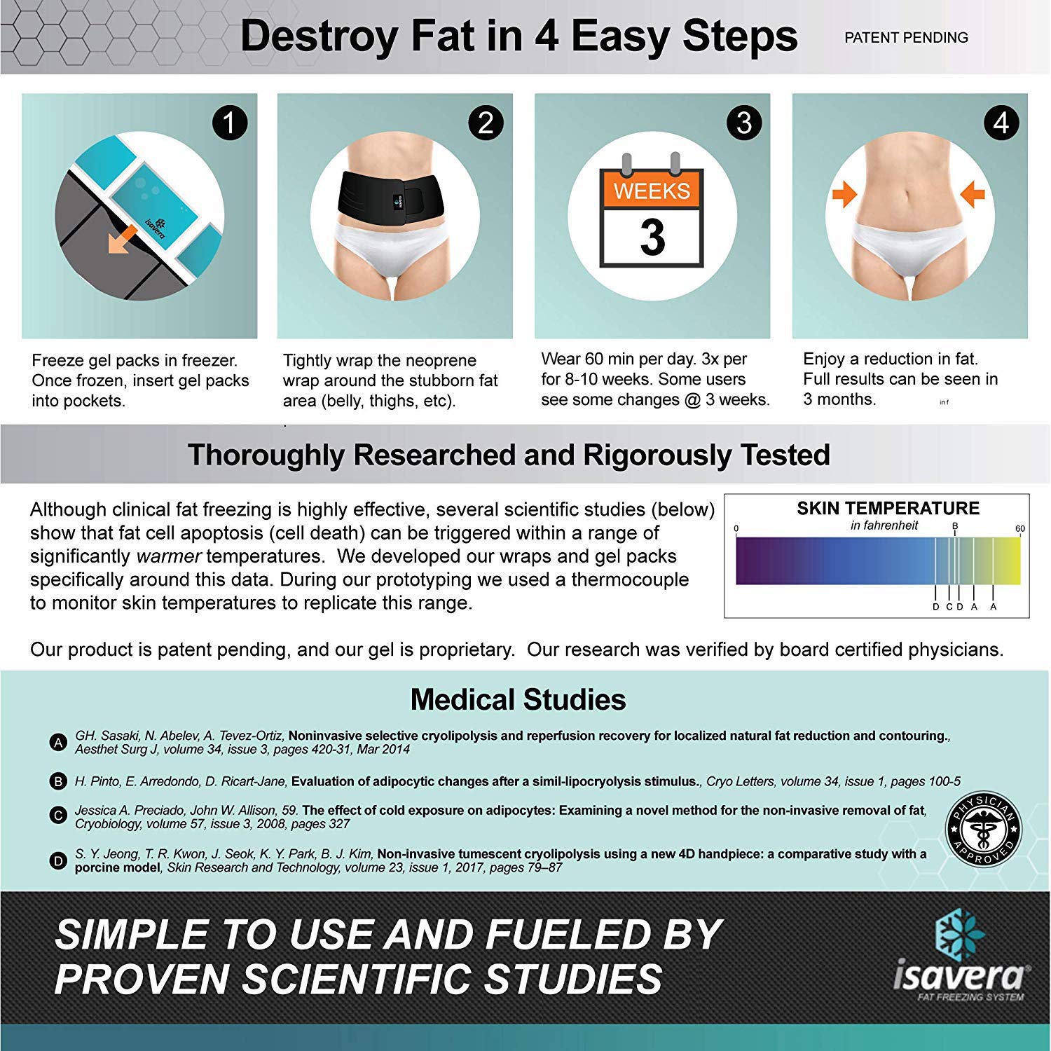 Isavera Fat Freezing System Freeze Fat Cells at Home Easy Fat Loss