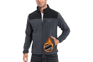 Pioneer Camp Men's Lightweight Polar Fleece Jacket Full Zip Antistatic Casual Coat Soft Warm Outwear with Zipper Pockets