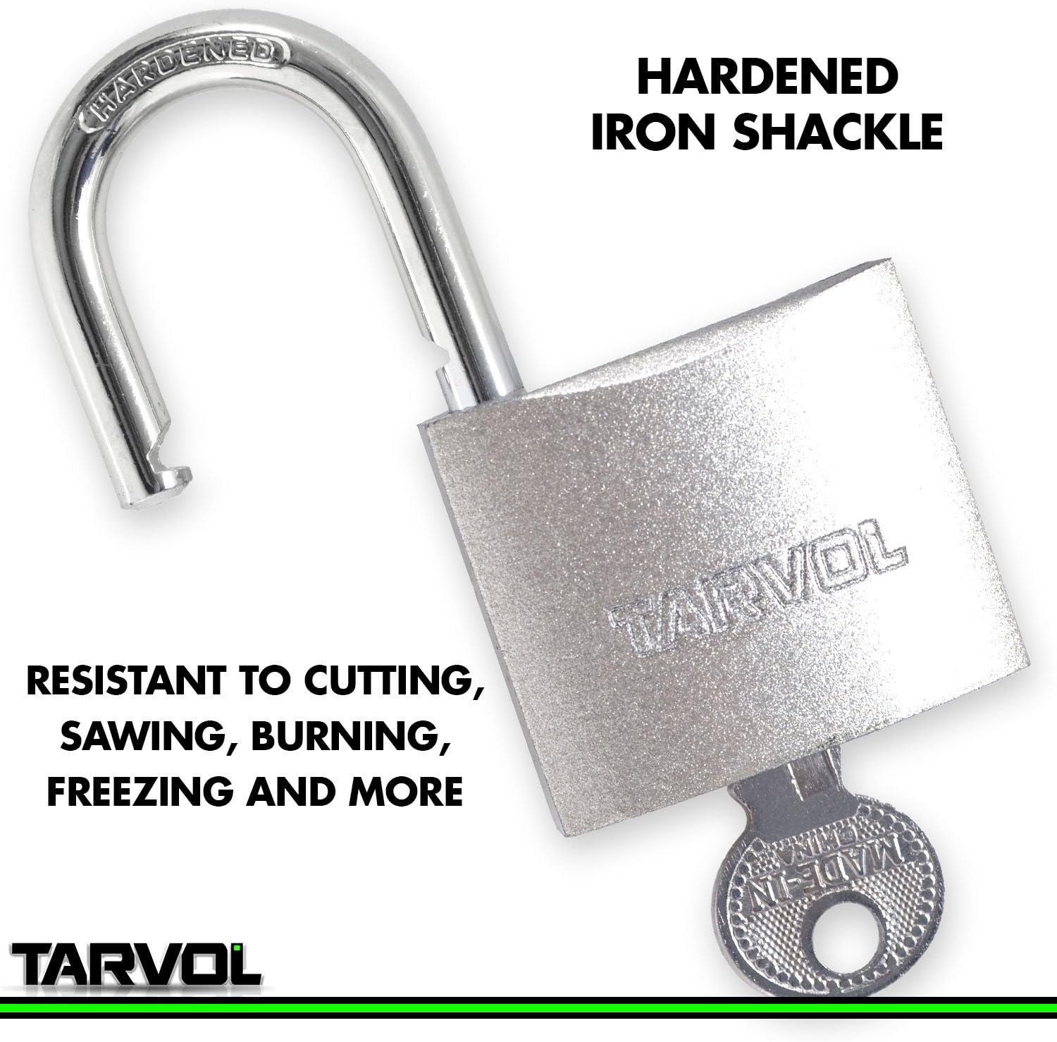 Steel Padlock with Keys (Heavy Duty Security) Safely Lock Interior or Exterior Gates, Sheds, Lockers, Bikes, Tool Box, or Containers. Includes 3 Master Keys - - 