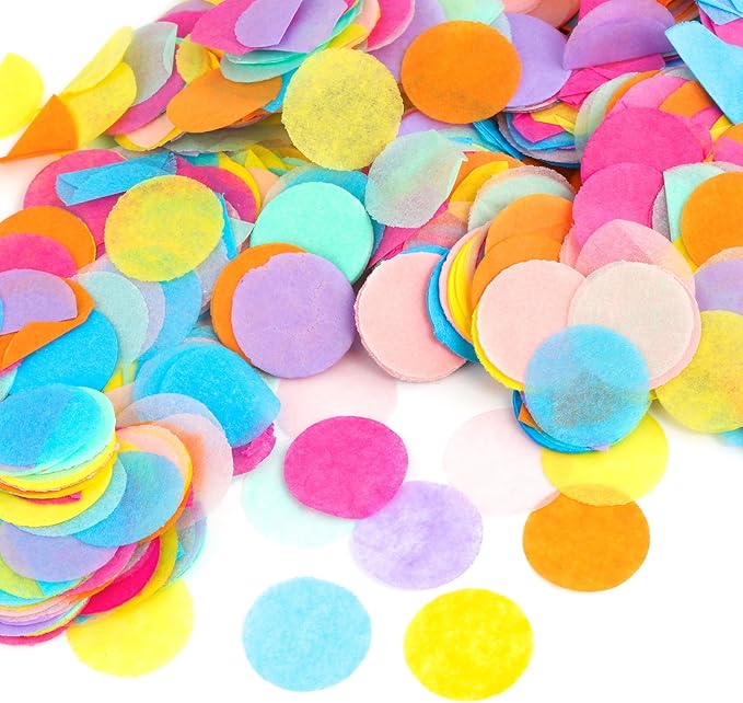 Kesoto 1 Inch Multicolor Round Tissue Confetti for Party Wedding