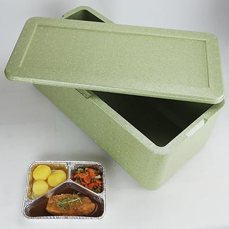 W15 Thermobox ? Styropor grün ? Transportbehälter ? MENÜBOX für 15 Menü
