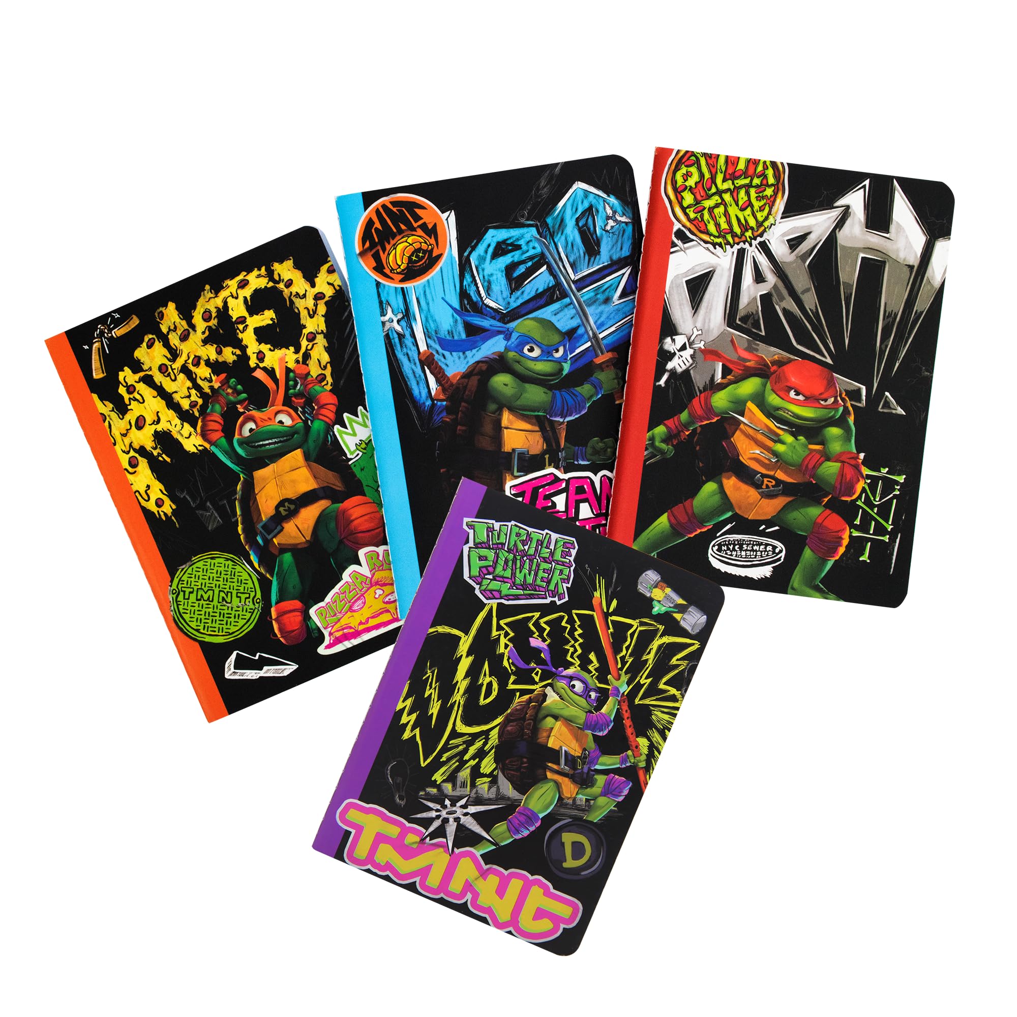 Ninja Turtles ThumbsUP TMNT Notebook 4 x A6 Notebook 40 Lined Pages Assorted Designs Official Merch