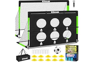 Soccer Goals for Backyard Set,6x4 ft Portable Pop Up Soccer Goal Training Equipment, Soccer Net with Soccer Cones, Bag, Socce