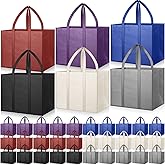 Hillban 30 Pack Reusable Grocery Bags Bulk Heavy Duty Large Shopping Bags Washable Foldable Storage Totes with Handles