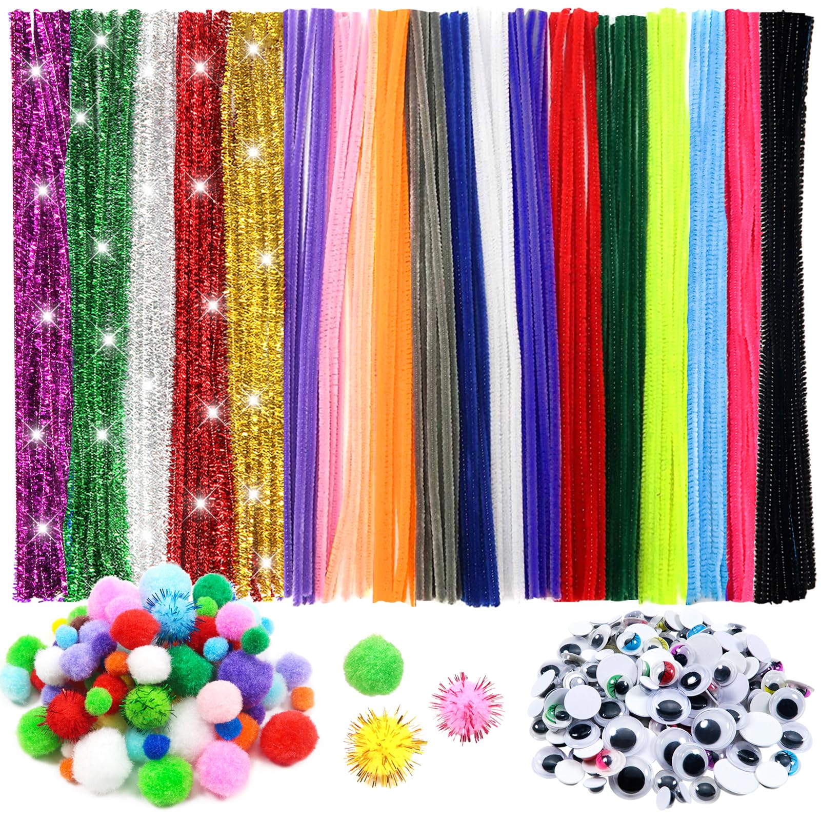 TOAOB Pipe Cleaner Chenille Wire for DIY Crafts Mehrfarbig 01