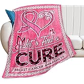 Breast Cancer Awareness Blanket Survivor Gifts Throw Blankets Cozy Fleece Flannel Blanket Soft Warm Plush Lightweight Bedding Accessories Gift for Women for Couch Sofa Bed 40"X50"