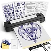 YIRIGUI 2026 New 2 in 1 Tattoo Stencil &amp; Document Printer, Wireless Bluetooth Thermal Printer - HD Fast Transfer, Portable Easy-to-Use for Tattoo Artists/Shops, Travel, Home, Office - Black