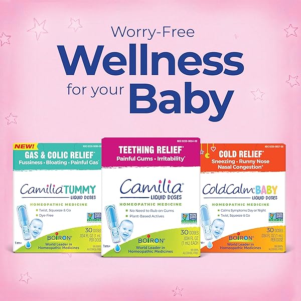 BOIRON COLDCALM BABY SINGLE-USE DROPS FOR RELIEF FROM COLD SYMPTOMS OF SNEEZING, RUNNY NOSE, AND NASAL CONGESTION – STERILE AND NON-DROWSY LIQUID DOSES – 30 COUNT