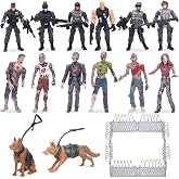 Soulchen 15 Pcs Army Soldiers Toy Set, Army Swat Combo with Weapons Kids | Swat Team, Zombies, Pretend Police Dogs, Barricade, Play Battles, Birthday Christmas Gift for Boys, Ages 3 Plus