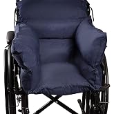 DMI Comfort Wheelchair Cushion &amp; Pad with Side Supports, Recliner &amp; Wheelchair Seat Cushion, Padded Back &amp; Arm Supports, Seat Size 16" x 22", Expands to 44" Wide, Navy