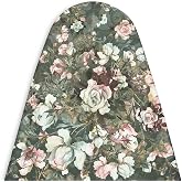 Encasa XO Ironing Board Cover and Pad, 49"x18" Wide, 4mm Felt | Heat &amp; Scorch Resistant | Elastic Bungee Cord &amp; Toggle Lock | Thick Fiber Padding Covers | Durable Cotton - Green Roses