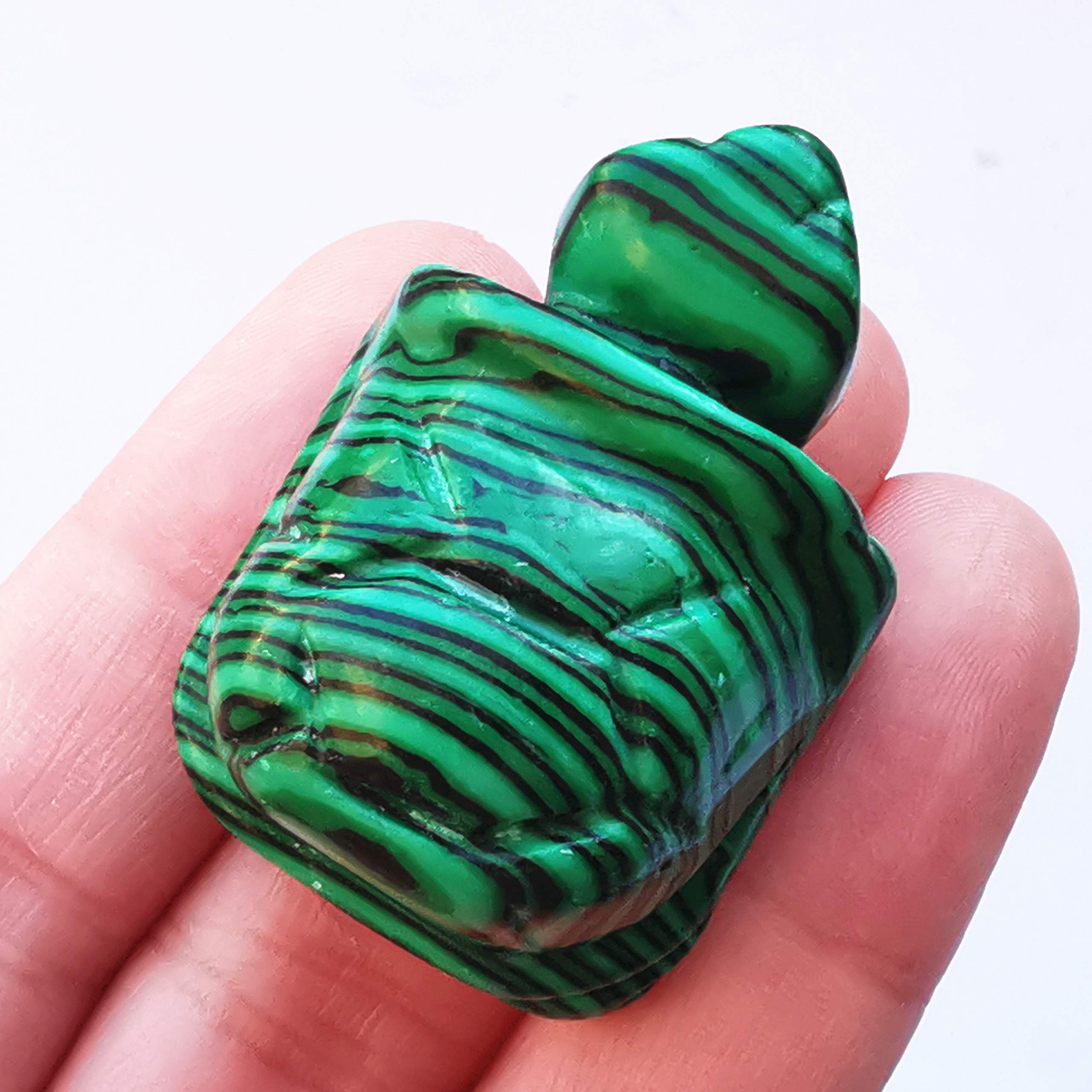 Manekieko Synthetic Malachite Tortoise Crystals and Healing Stones, 35mm Carved Animal Collectible Sculpture Fengshui Healing Crystal