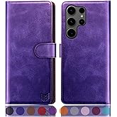 SUANPOT Compatible with Samsung Galaxy S25 Ultra Wallet case with RFID Blocking Credit Card Holder,Flip Book PU Leather Protective Cover Women Men for Samsung S25 Ultra Phone case Purple