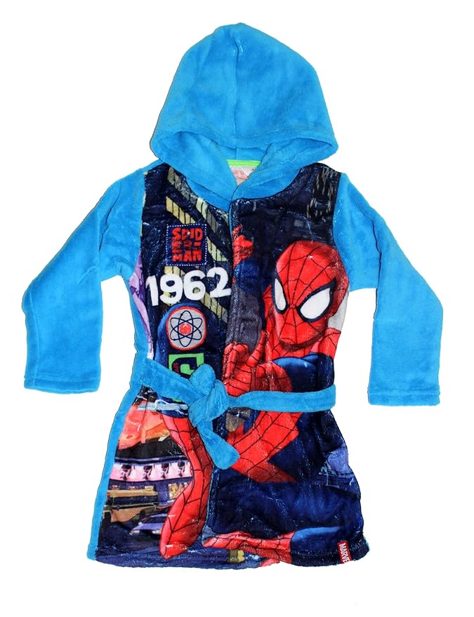 Spiderman Gown Bathrobe Nightwear Marvel Spiderman Hooded Robe Age 28Y (8 Years, Blue) Amazon
