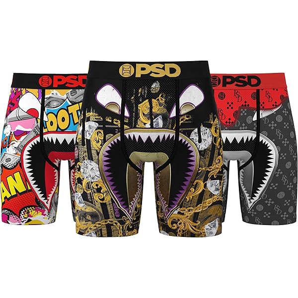 PSD Men's Wf Naval Shark Boxer Briefs, Multi, M at Amazon