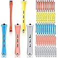 100 Pieces Hair Perm Rods Non-slip Hair Rollers Plastic Cold Wave Perming with Elastic Rubber Band Short Curlers for Hairdressing Styling(Multi-size,Multi-color)