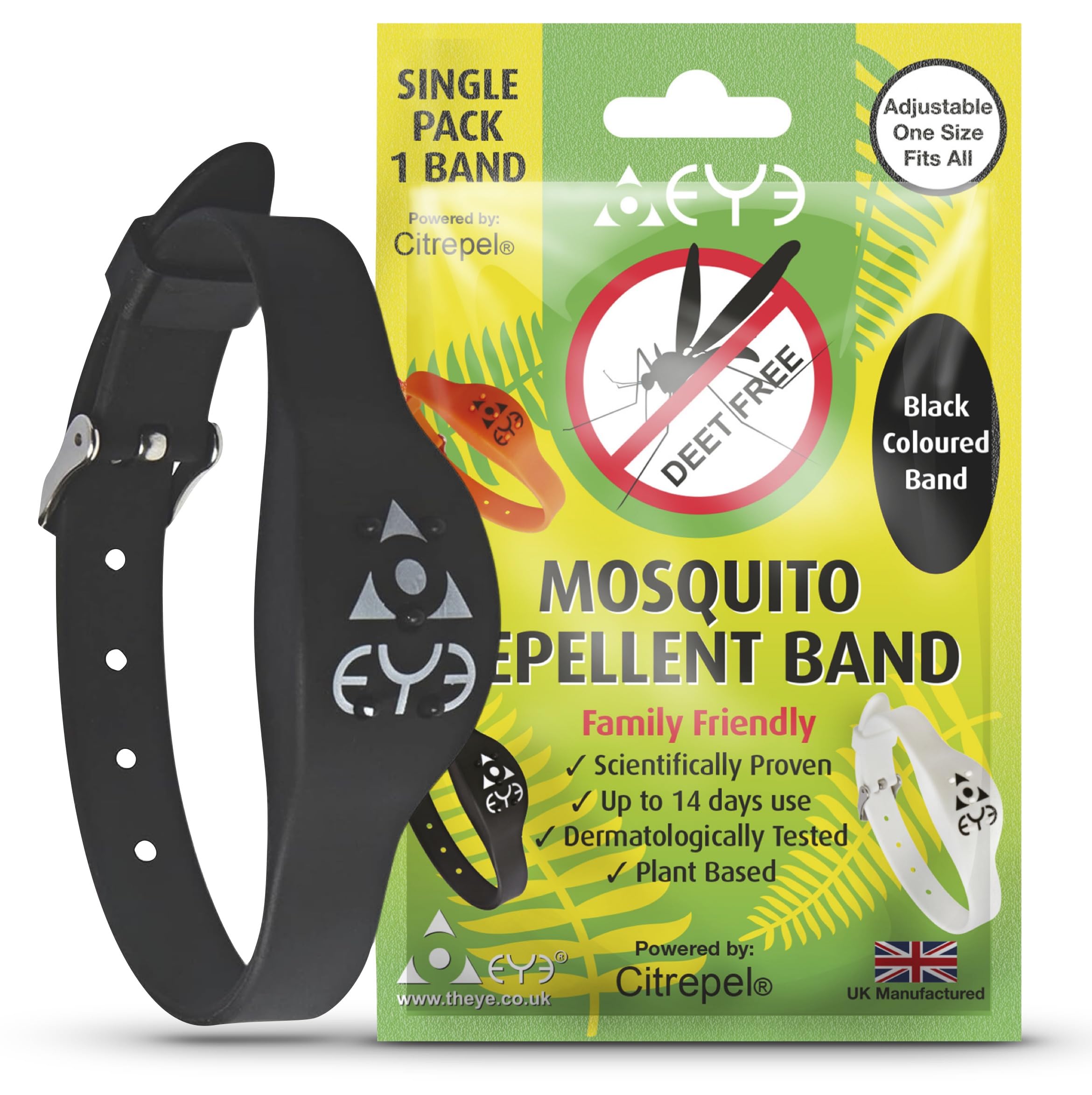THEYE Mosquito Repellent Bracelet - Anti Mosquito Bracelet for Adults, Children, Kids - 100% Natural, Deet Free Mosquito Repellent Bands - Provides Up to 2 Weeks Protection - Adjustable Wristband