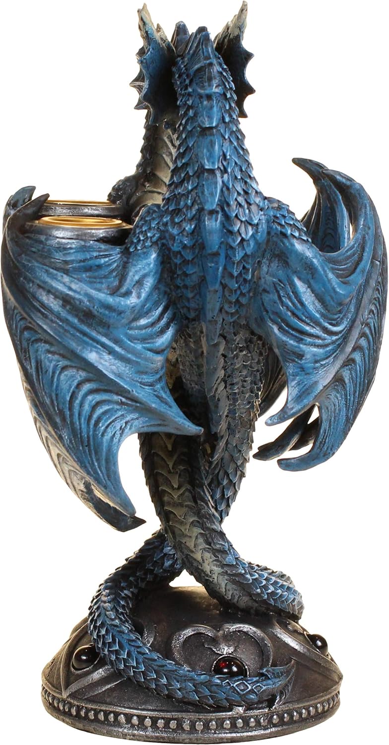 Nemesis Now Dragon Heart Anne Stokes Candle Holder 28cm Blue, 23cm - Image 5