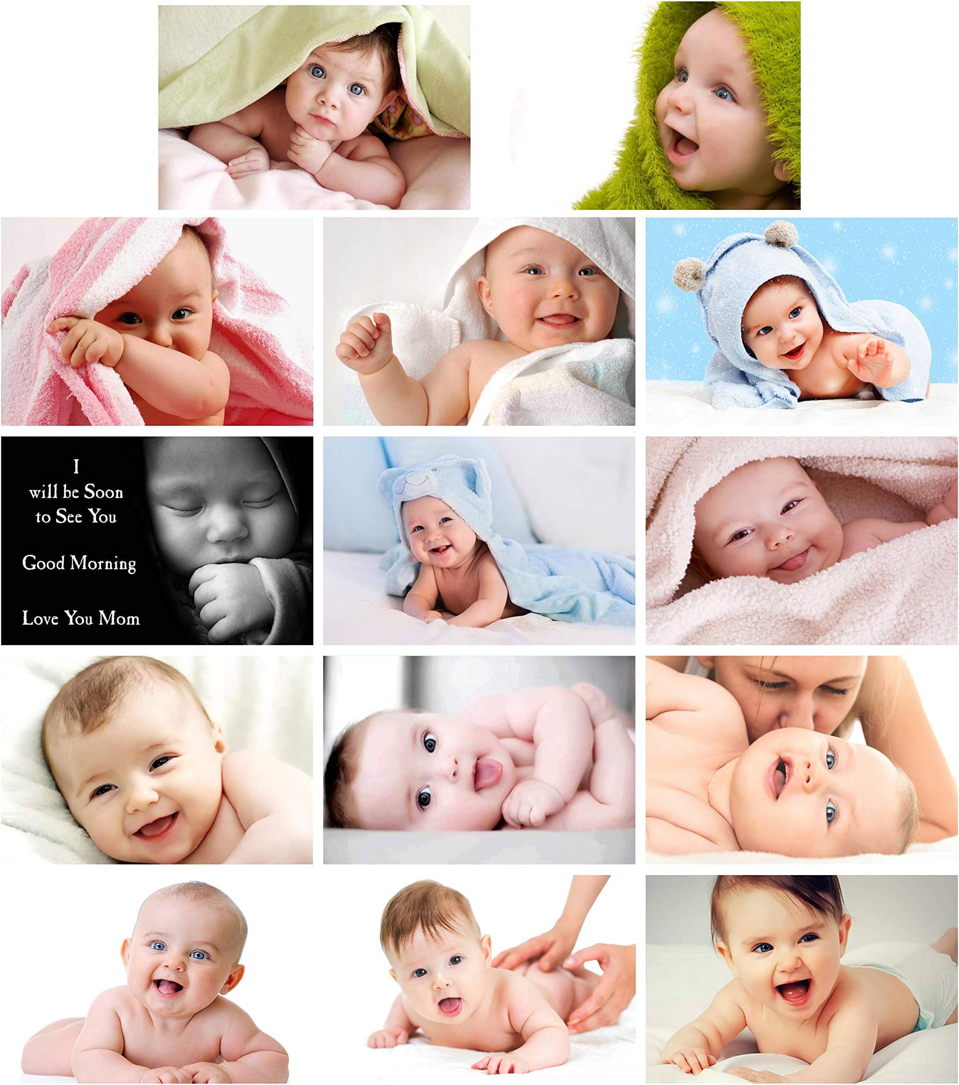 Craft Qila Cute Smiling Baby Poster for Pregnant Women Room Decor 14B (Size : 12 x 18 Inch) Pack of 14