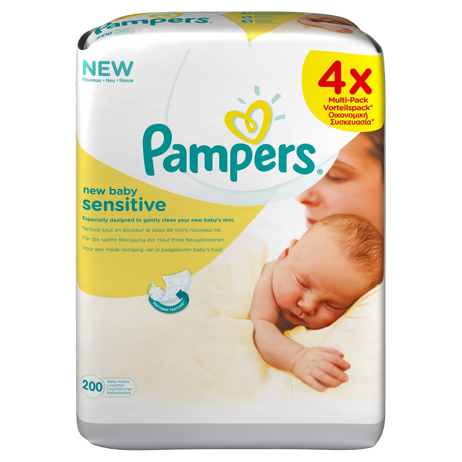 Pampers New Born Sensitive Baby Wipes Quad 4X50 Wipes Amazon.co.uk