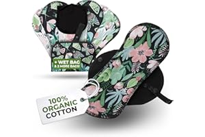 Organic Cotton EcoComfort Reusable Panty Liners for Women & Teens (Medium, 7-Pack); High-Temp Washable Cloth Liners; Stay Fre
