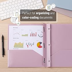 Mr. Pen Plastic Folders with Pockets and Prongs, 5