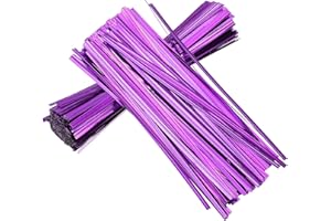 YELARXI Wire Twist Ties Reusable 5.9 Inch for Plastic Bags Treat Candy Bag Plants Craft Projects - (800Pcs, Purple)