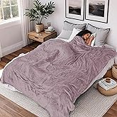Minervada Heated Blanket Electric Blanket Throw Size 50''x60'', 6 Heating Levels 3 Hrs Auto Shut Off Soft Warmer Flannel Blanket ETL Certification -Purple