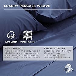 Linen Home 100% Cotton Percale Weave Fitted