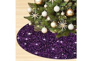 OMKSIH Purple Tree Skirt Velvet Christmas Tree Skirt 36 Inch Tree Skirt Sequin Christmas Tree Collar Purple Tree Skirt for 6FT Tree Bling Christmas Tree Skirt Glitter Tree Skirt Rug Decorations