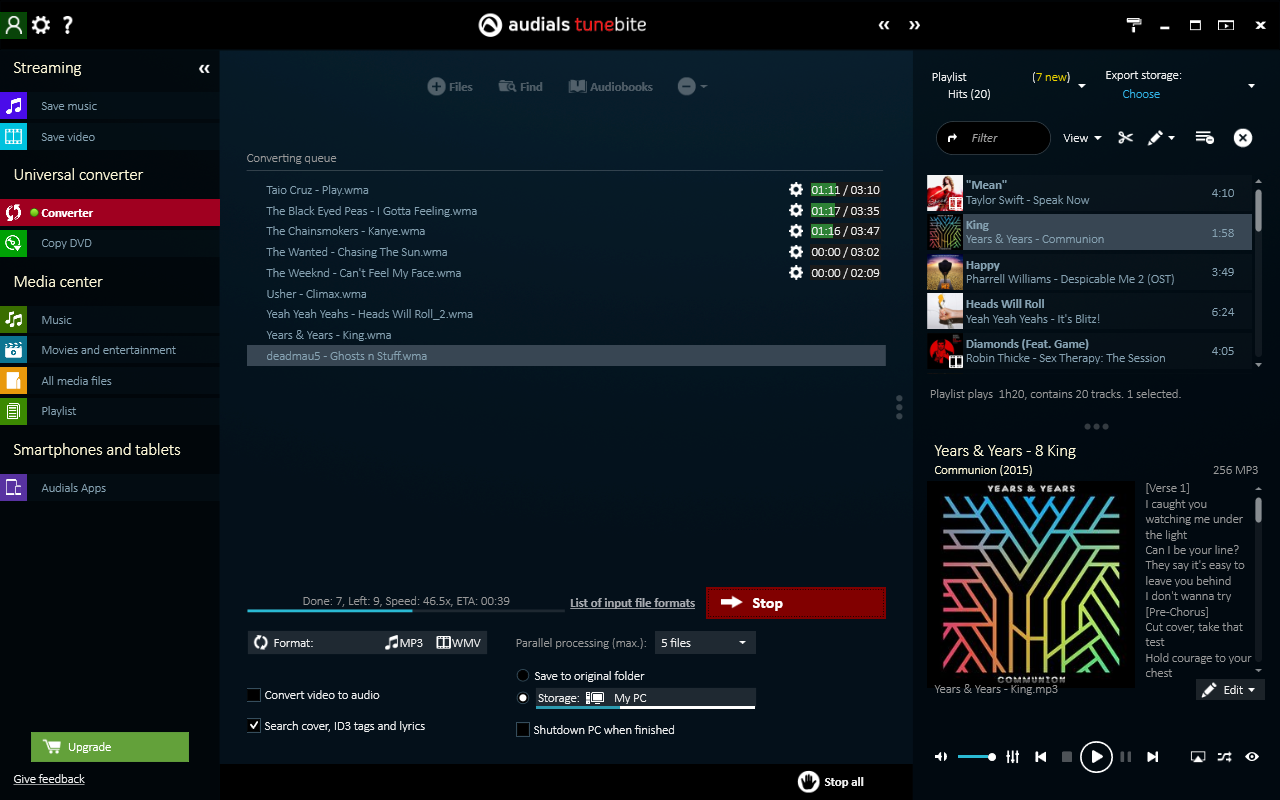 Audials Tunebite 2016 Premium: Low-price Recorder for Recording Music Streams with Audio Format Converter [Download] - Thumbnail 5