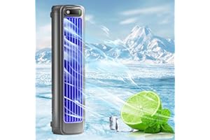 ONTUZ FreshClim - Relaxix Cooling Ace, Relaxix Fanyil Cooling Ace, 3-Speed Adjustment, Bladeless Air Circulation for Comfortable Direct Airflow, 2000 Mah Battery for 12 H Operation Throughout Night (Blue)