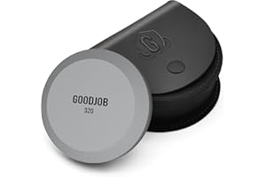 Goodjob Axe Sharpener Premium Japanese Dual Grit 150/320 Axe Sharpening Stone, Round Axe Sharpening Puck, Axe Whetstone Puck for Hatchet and Machete with Portable Leather Sheath - Black