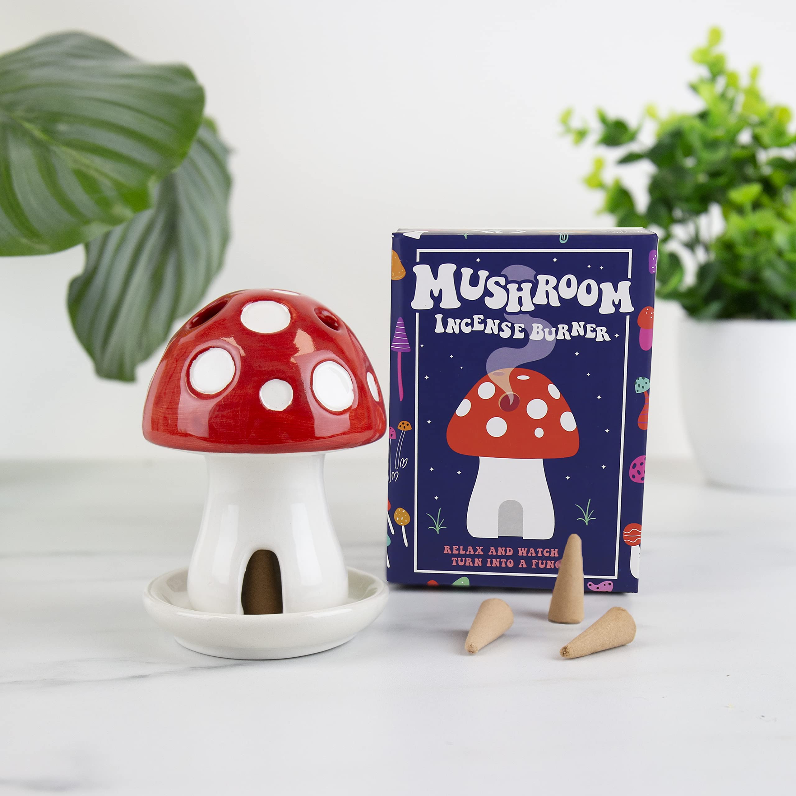 Gift Republic - Mushroom Incense House, Red