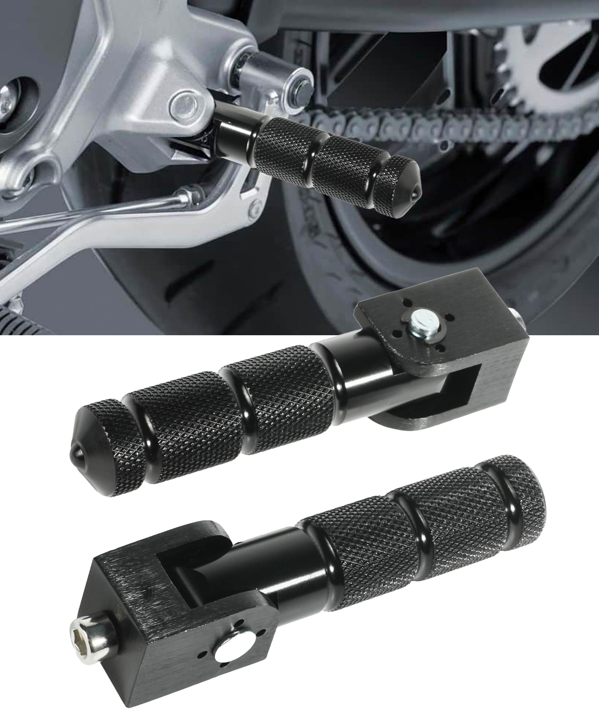 Photo 1 of SCUARI Motorcycle Foot Pegs,Car Accessories Foot Pegs,8MM Foot Pegs for Motorcycles,90 Degree Foldable Motorcycle Foot Peg,Aluminum Passenger Foot Pegs Supports,Fit for Bicycles Electric Bikes ATV