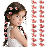 Yuxiaoyu 20pcs Mini Heart Hair Clips Valentines Day Hair Accessories Small Red Rhinestone Valentines Clips for Women Girls Valentine Day Cute Heart Clip Accessories Gifts