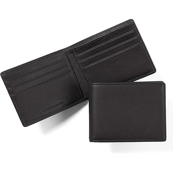 Leatherology Black Onyx Men's Bifold Wallet with Card Flap