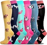 LEOSTEP Compression Socks 6 Pairs Women Men Graduated Support Stockings