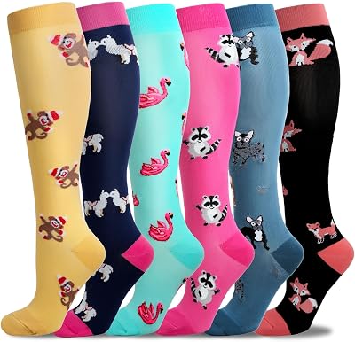 LEOSTEP Compression Socks 6 Pairs Women Men Graduated Support Stockings