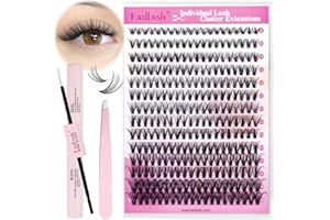 FADLASH DIY Lash Extension Kit with Lash Bond and Seal 30D Individual Lashes Cluster 0.07D Curl Eyelash Extension Kit and Las