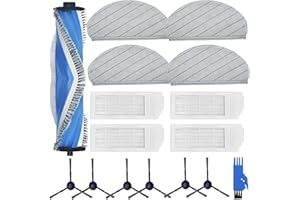 FREXUSUENT Accessories for ECOVACS DEEBOT N20 Plus, N20 Pro Plus, for Yeedi C12 Pro Plus, C12 Vacuum Cleaner, 1 Main Brush, 4 Filters, 4 Mop Pads, 6 Side Brushes, N20 Plus Replacement Part Kit Attachment