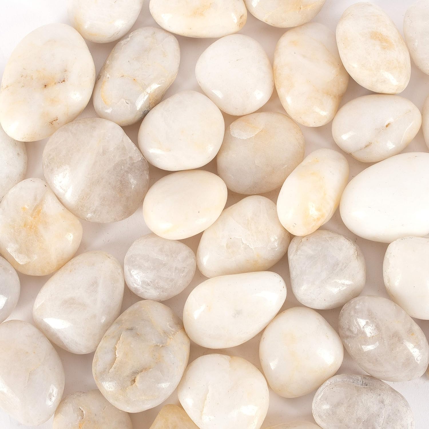 Hardscaping Materials - Galashield 5 lb White Rocks Pebbles for Plants Natural Decorative Polished Stones for Planters Succulent River Rocks Aquarium Gravel